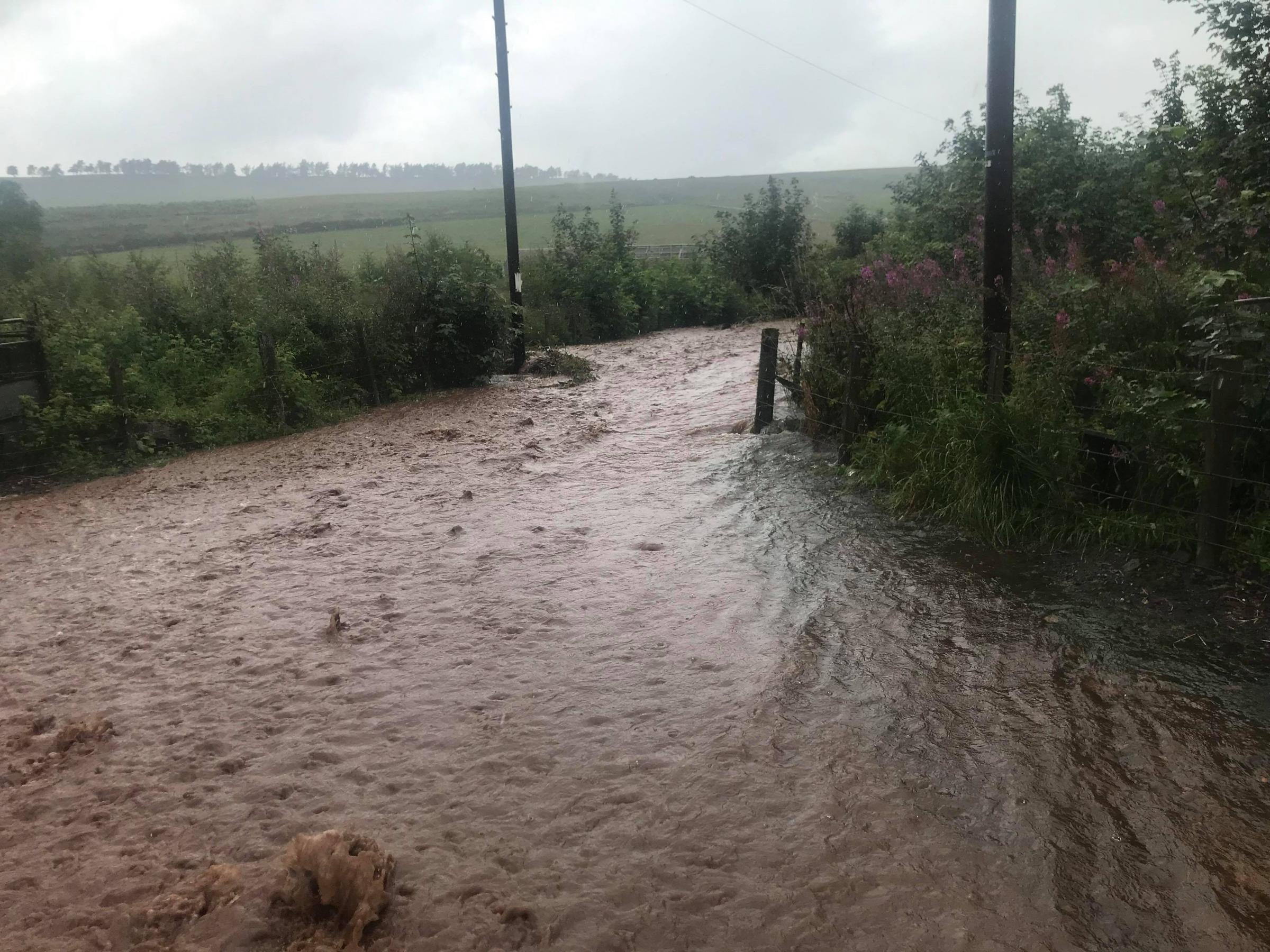 Flooding at Shandford Farm in Brechin, Angus (Photo: Graeme Mather)