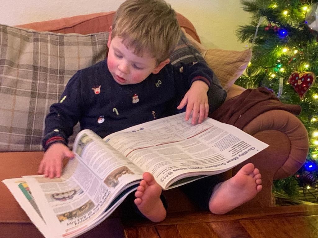 Claire Scott: Three-year-old Harris Houston, from Blair Atholl, checking out market trends in The SF