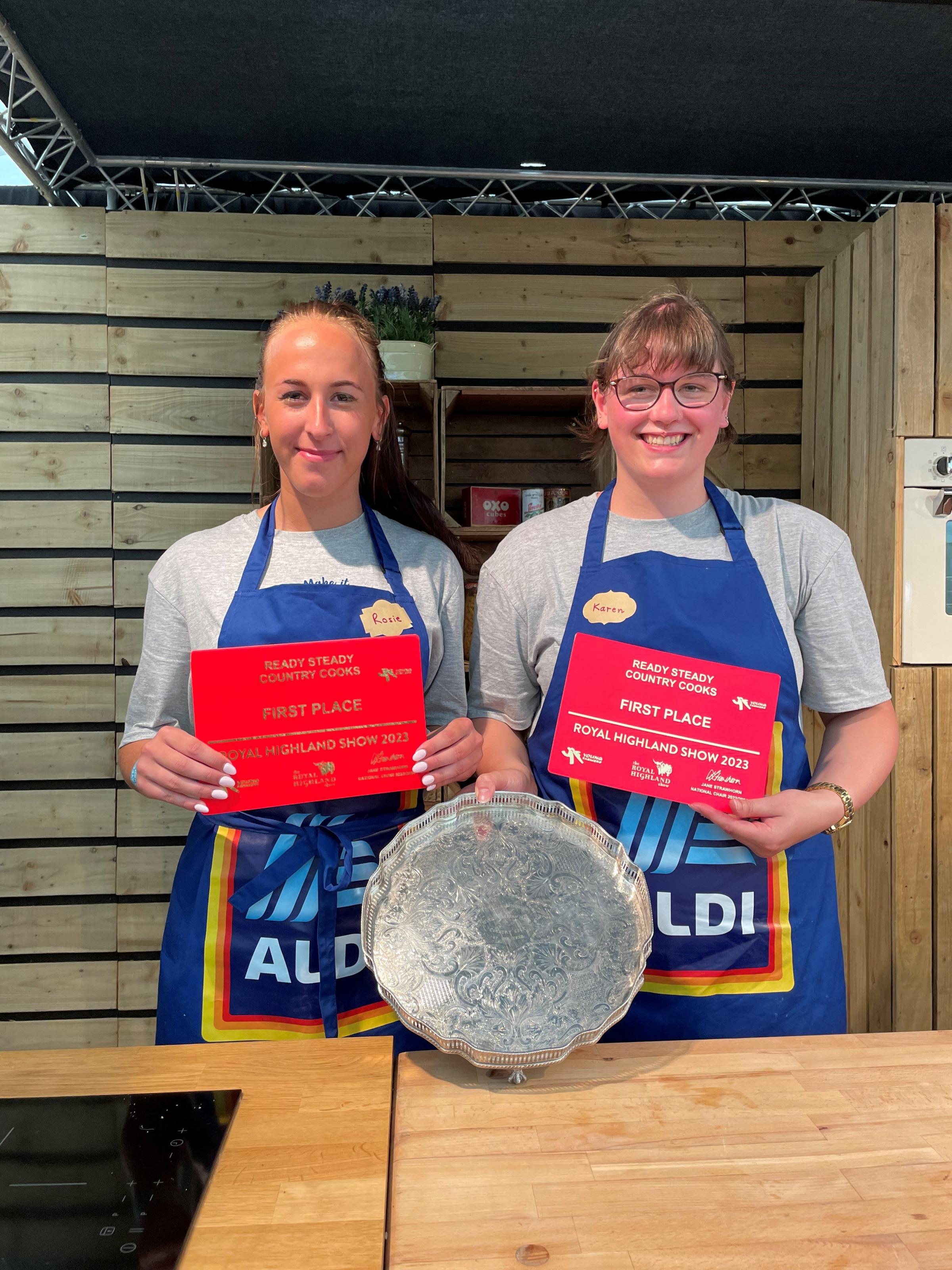 Karen Shepherd and Rosie Wilson won the country cooks final for Kilmaurs YFC 