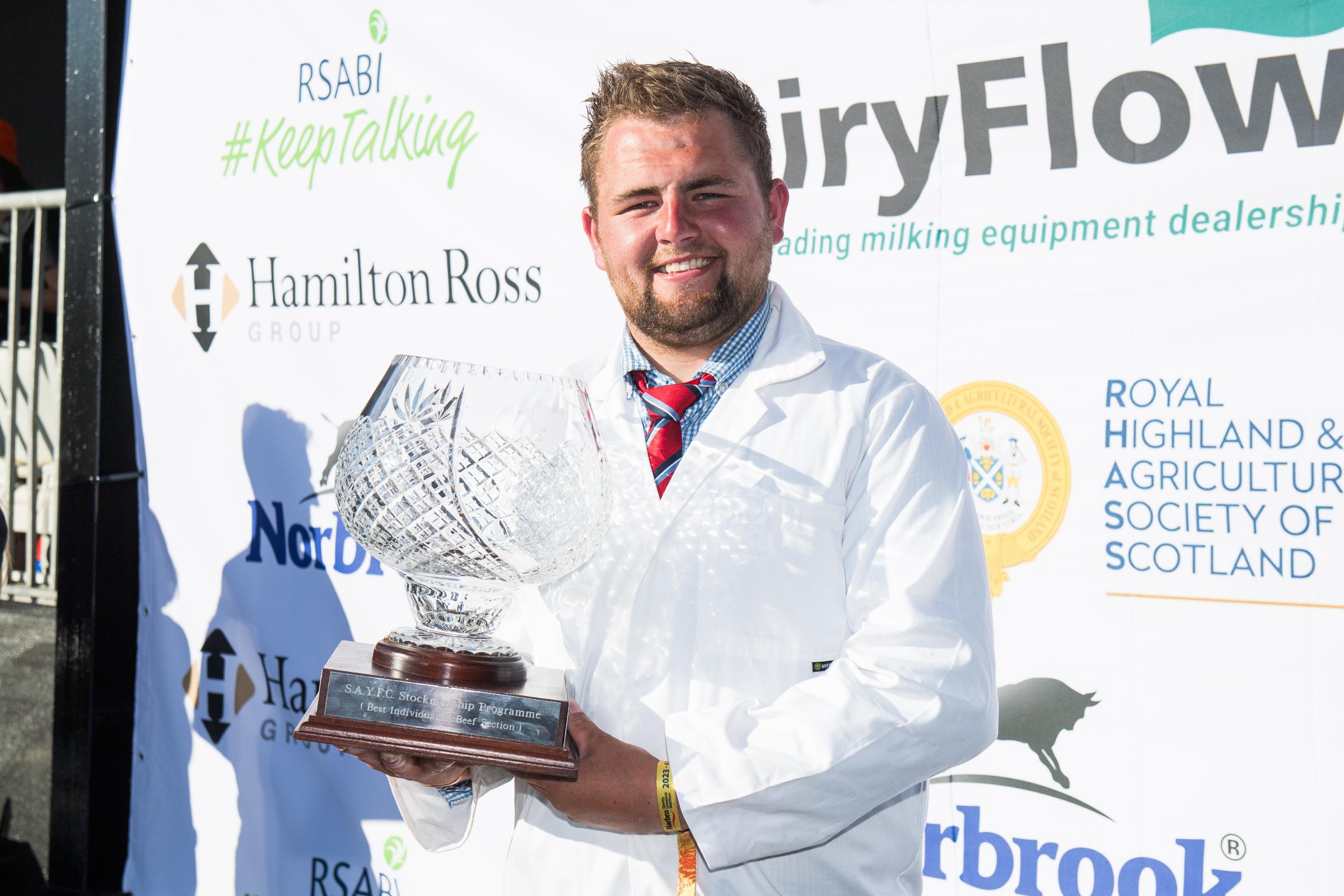 Stephen Taylor won the Best individual in the beef section Ref:RH240623146 Rob Haining / The Scottish Farmer...