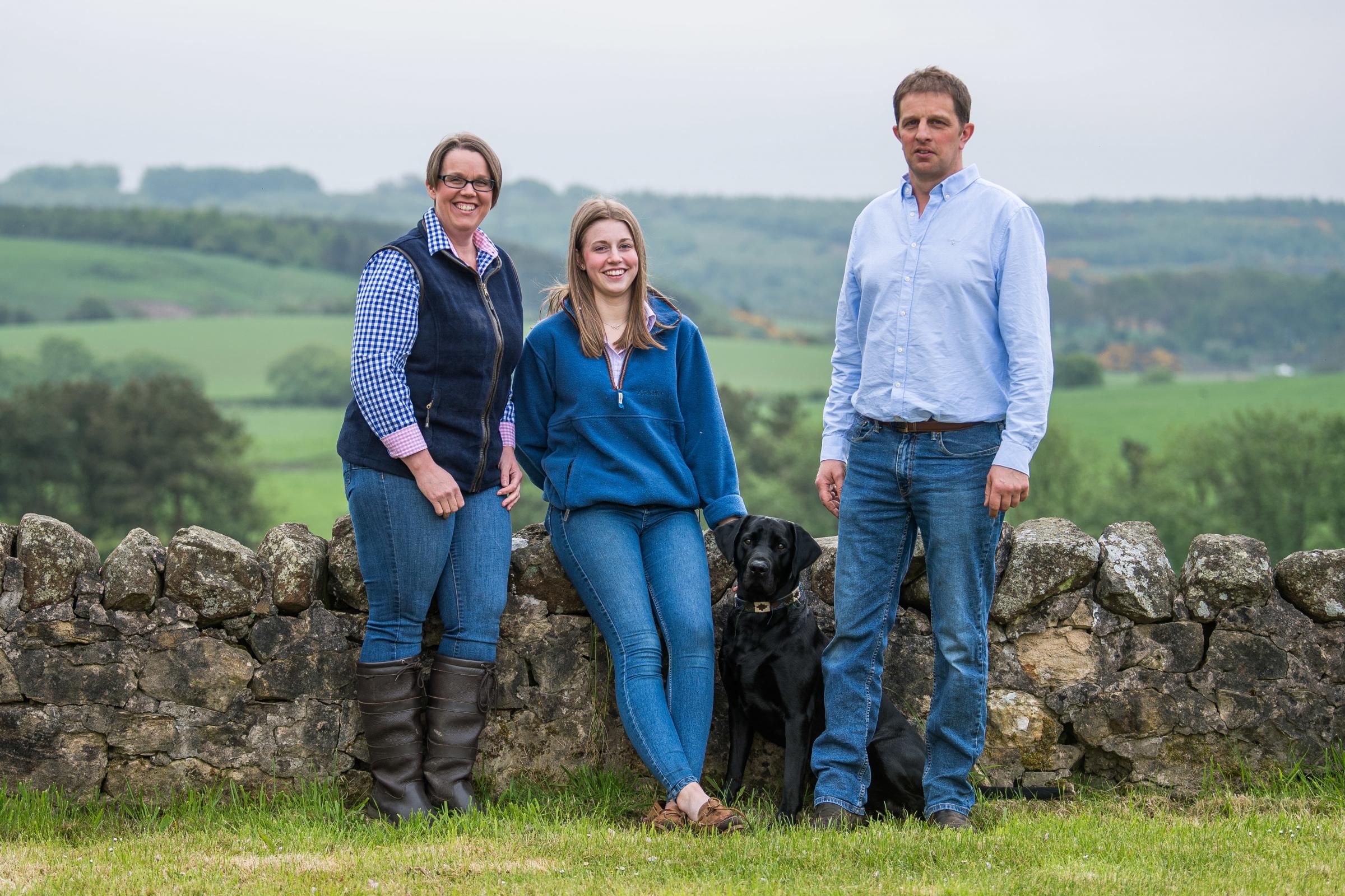 John, Natalie, and Beth Thomson, Hilton of Beath Farm, Kelty Ref:RH160524253 Rob Haining / The Scottish Farmer