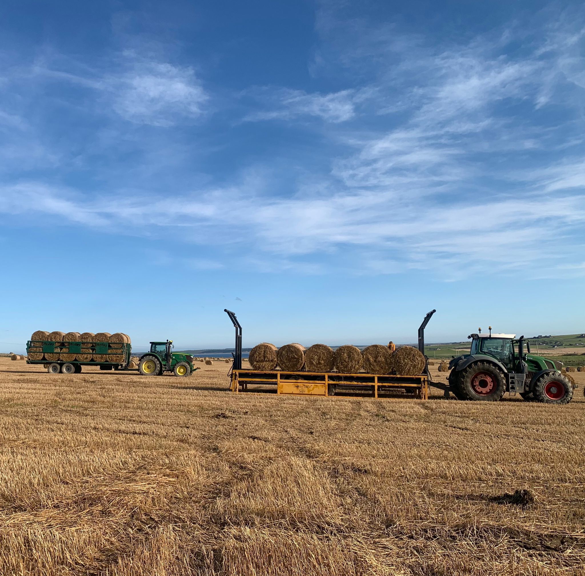 The farms two Bale Safe trailers are now busy carting straw to livestock farmers around Caithness and North Sutherland.