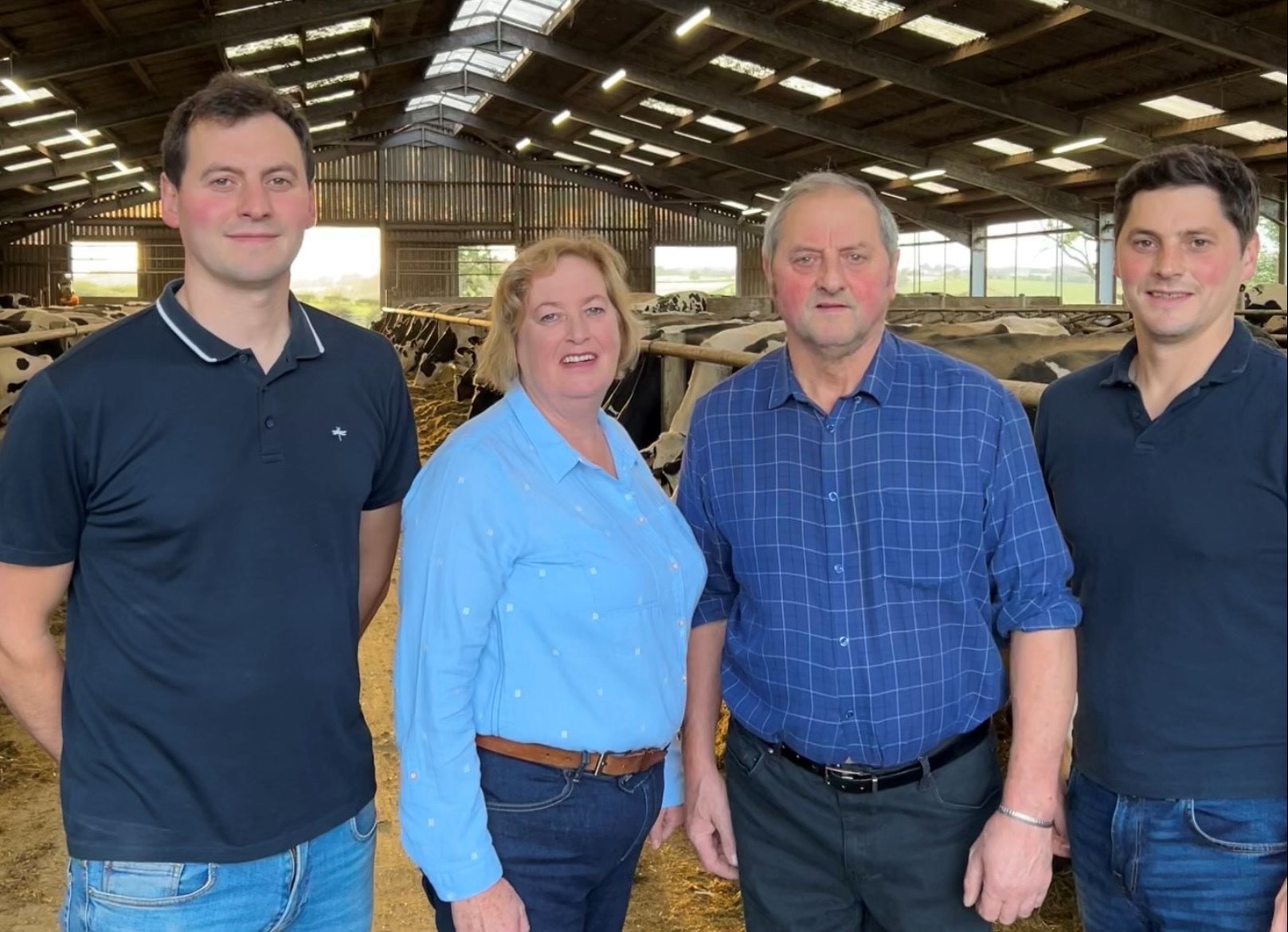 The Baillie Family at Crumhaugh Farm, left to right: James, Isabel, Jimmie, and Gavin.