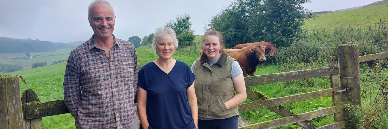 The Barbour family at Mains of Fincastle: Andrew, Seonag, and Catherine