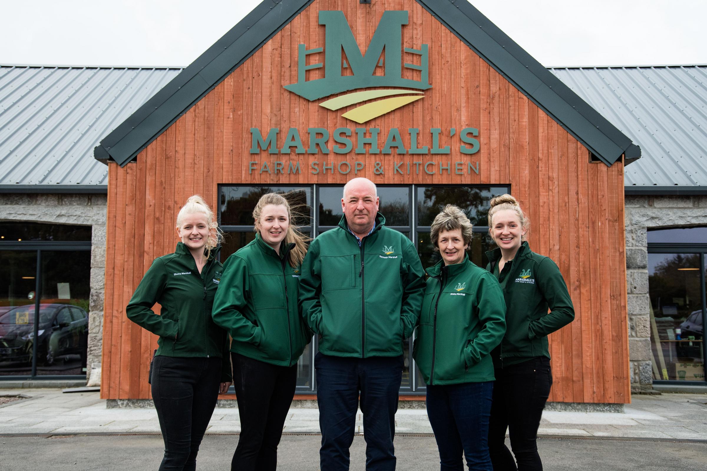 Kenneth and Moira Marshall(middle) with their daughters(from left) Shona, Christine and Julie Ref: RH300924089 Rob Haining / The Scottish Farmer...